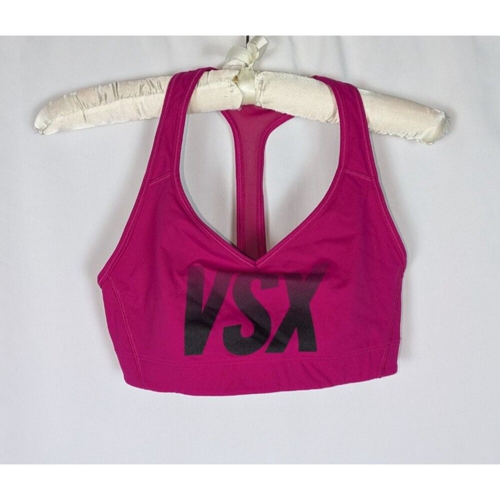 Victoria's Secret Sport VSX Women's Hot Pink Logo Racerback Sports Bra Size S